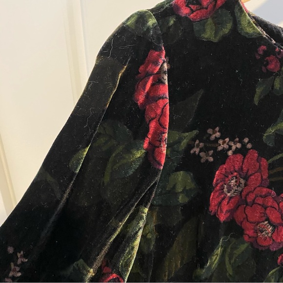Ann Taylor Cuffed Floral Velvet Shift Dress | Size US 2 - Picture 1 of 13